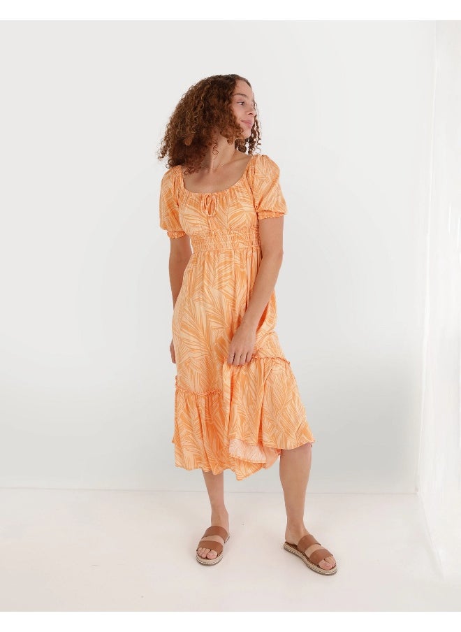 Scoop Neck Ruched Dress
