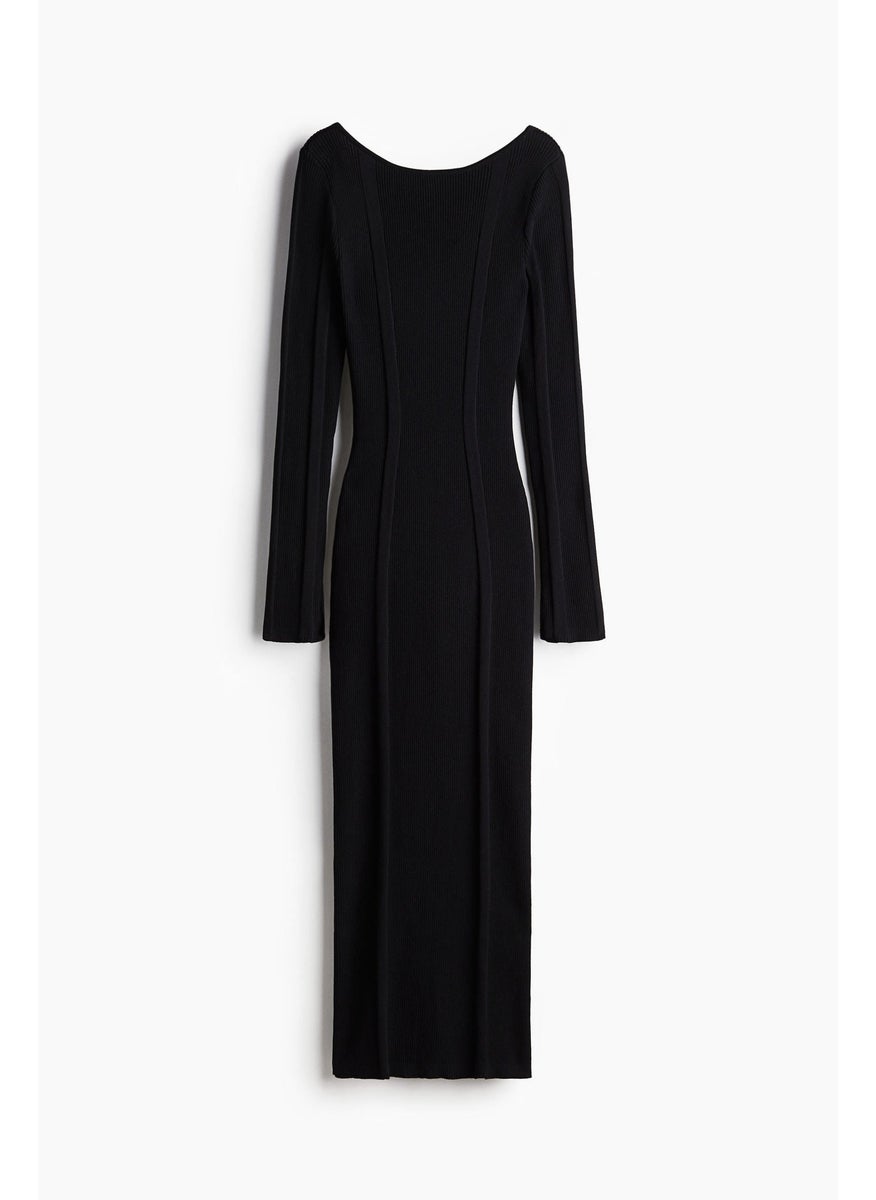 Low-Back Rib-Knit Bodycon Dress