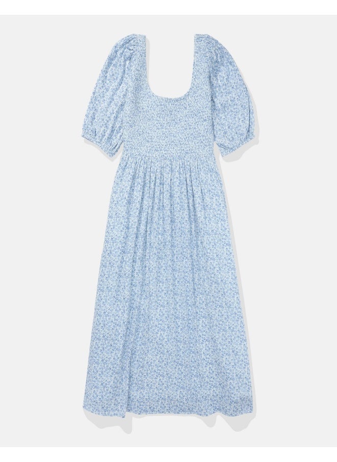 Balloon Sleeve Tiered Dress