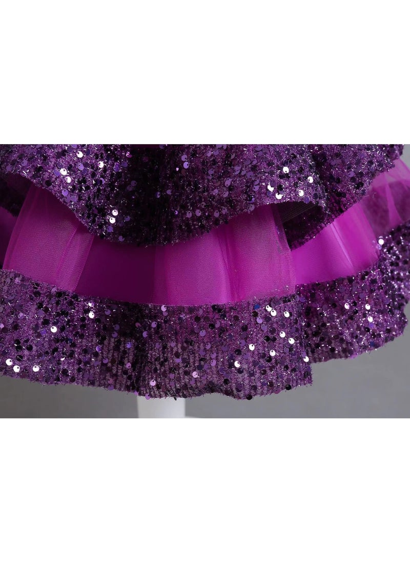 Girls Dress Children's Princess Skirt Light Luxury Small High-end Little Girl Host Performance Clothes Summer