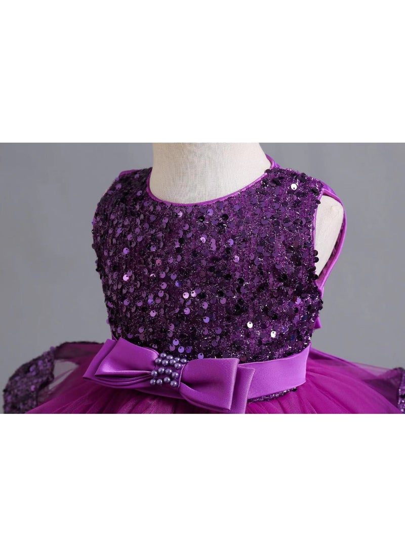 Girls Dress Children's Princess Skirt Light Luxury Small High-end Little Girl Host Performance Clothes Summer