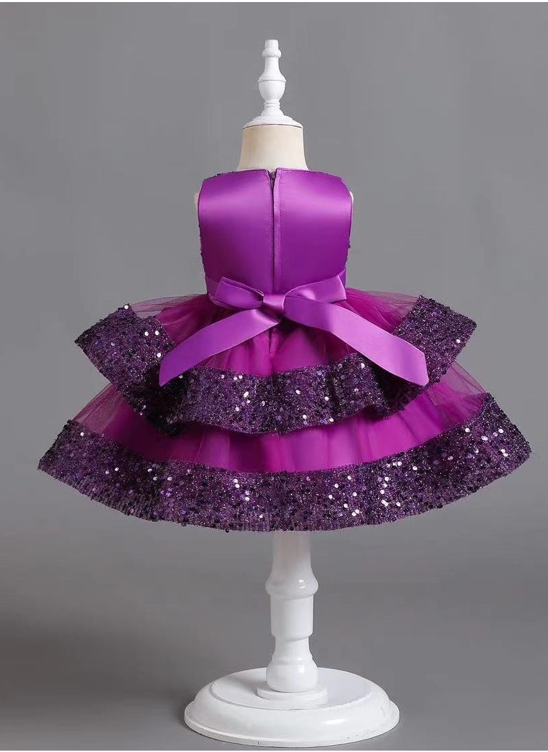 Girls Dress Children's Princess Skirt Light Luxury Small High-end Little Girl Host Performance Clothes Summer