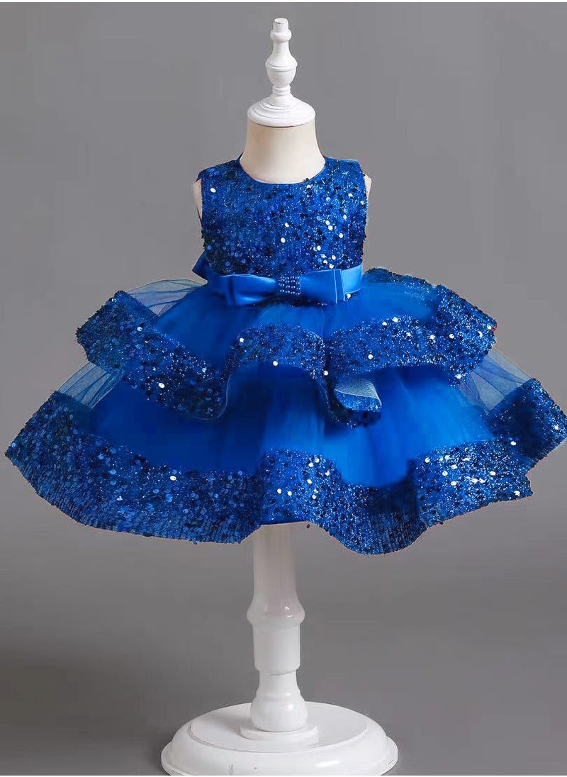 Girls Dress Children's Princess Skirt Light Luxury Small High-end Little Girl Host Performance Clothes Summer