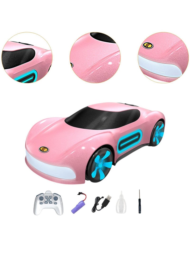 Dual Remote Control Car, Rc Cars Stunt RC Car Toys New Upgraded Strip Lights And Headlights Car Toys Double-Sided 360° Rotating 4WD Rc Drift Truck For Boys Girls Birthday Gift Cool Lighting Spray Sports Cars Pink