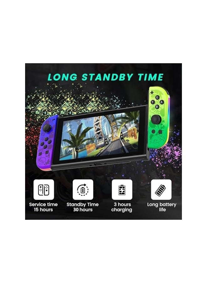 Joycon Controller for Nintendo Switch, Replacement Wireless Controllers with Dual Vibration, Wake-up, Motion Control RGB Light