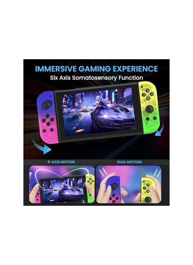 Joycon Controller for Nintendo Switch, Replacement Wireless Controllers with Dual Vibration, Wake-up, Motion Control RGB Light