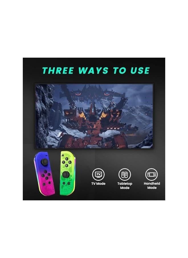 Joycon Controller for Nintendo Switch, Replacement Wireless Controllers with Dual Vibration, Wake-up, Motion Control RGB Light