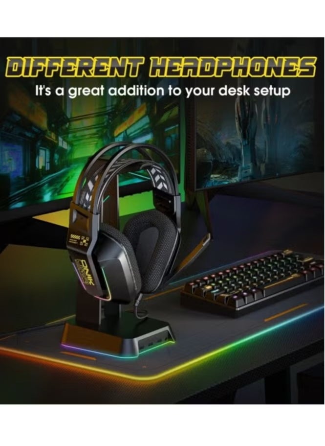 X13 RGB Colorful Lighting Wired Gaming Headset with Microphone – 2.2m Cable, Immersive Stereo Sound, Noise-Cancelling Mic, Adjustable Headband – Comfortable Over-Ear Design, Perfect for Gaming, Streaming, and Communication – Compatible with PC, PS4, Xbox, and Mobile Devices – Black