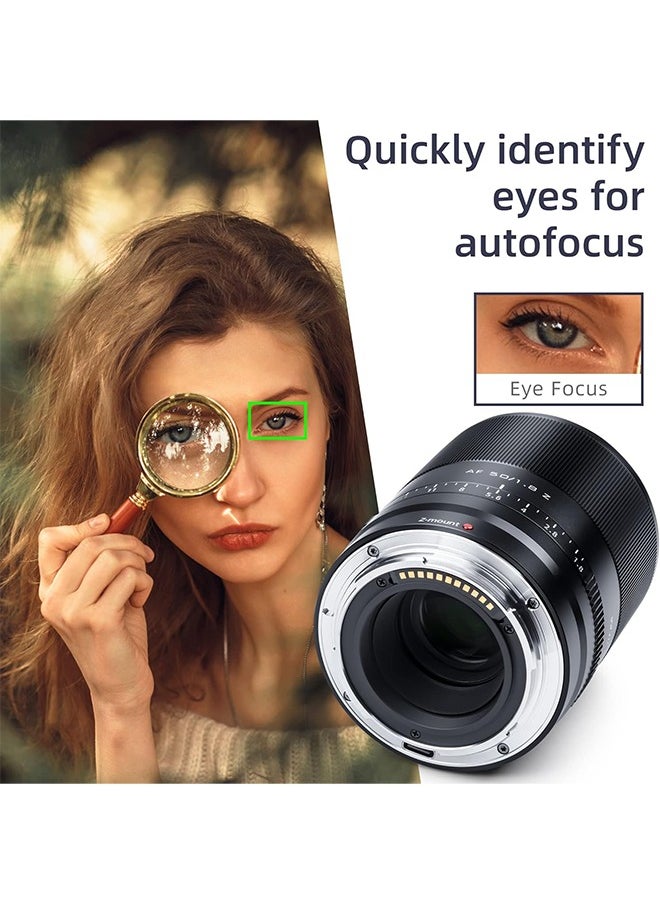 VILTROX AF 50mm f/1.8 F1.8 Z Mount Full Frame Lens STM Auto Focus Standard Prime Lens Compatible with Nikon Z-Mount Camera Z6 Z7 Z5 Z50 Z6II Z7II ZFC