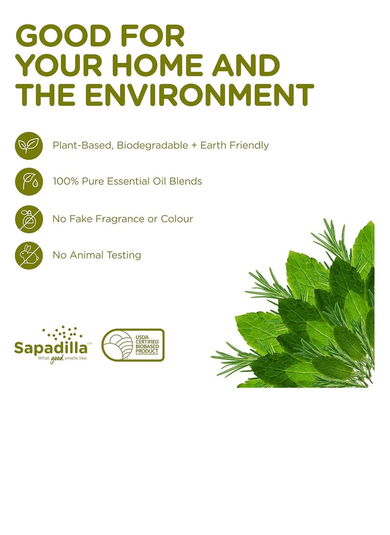 Sapadilla Liquid Hand Soap - Rosemary + Peppermint - Made with 100% Pure Essential Oil Blends, Cleansing & Moisturizing, Aromatic & Fragrant Hand Soap, Plant Based, Biodegradable, 12 Ounce (Pack of 1)