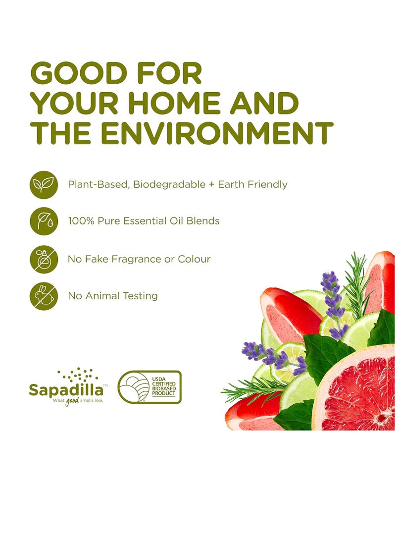 Sapadilla Liquid Hand Soap - Three Scent Variety - Made with 100% Pure Essential Oil Blends, Cleansing & Moisturizing, Aromatic & Fragrant Hand Soap, Plant Based, Biodegradable, 12 Ounce, (Pack of 3)