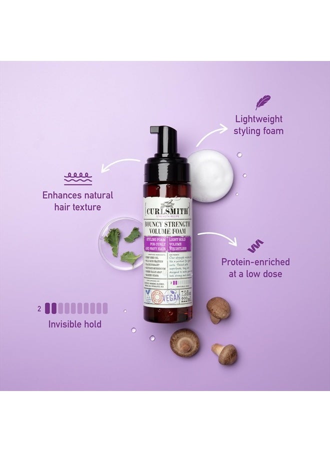 Bouncy Strength Volume Foam, Styling Foam for Curly & Wavy Hair, Light Hold (7.5 fl oz)