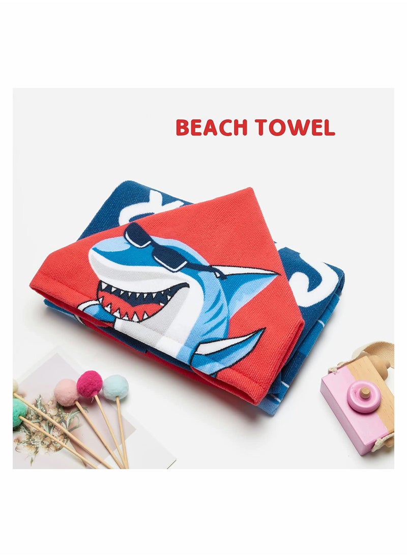 Soft Thick Hooded Baby Bath Towel for Boys Girls Perfect for Pool Beach Ages 3-7 Navy Shark Design Kids Bathrobe