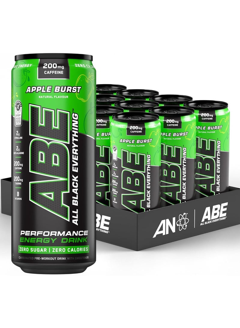 ABE Energy Pre Workout with Apple Burst Drink 330ml pack of 12