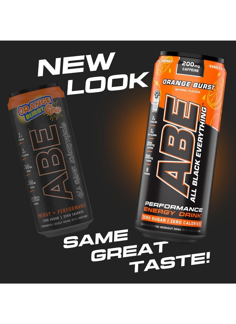 Abe Energy Plus Pre Workout With Orange Burst Drink 330Ml Pack Of 12