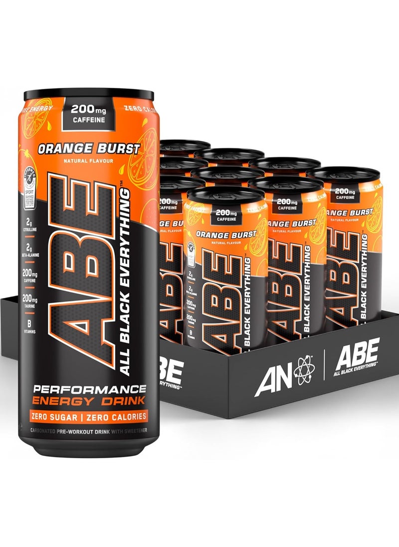 Abe Energy Plus Pre Workout With Orange Burst Drink 330Ml Pack Of 12