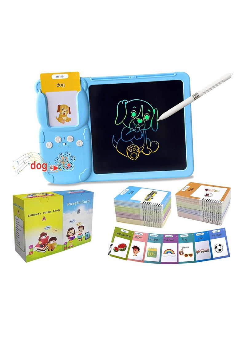 Trands Rechargeable Talking Flash Cards and Writing Tablet for Kids Early Educational Toy Interactive Gift for Toddlers Learning Education Toy Speech Therapy with LCD Writing Pad KWP3266