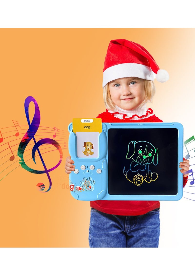 Trands Rechargeable Talking Flash Cards and Writing Tablet for Kids Early Educational Toy Interactive Gift for Toddlers Learning Education Toy Speech Therapy with LCD Writing Pad KWP3266