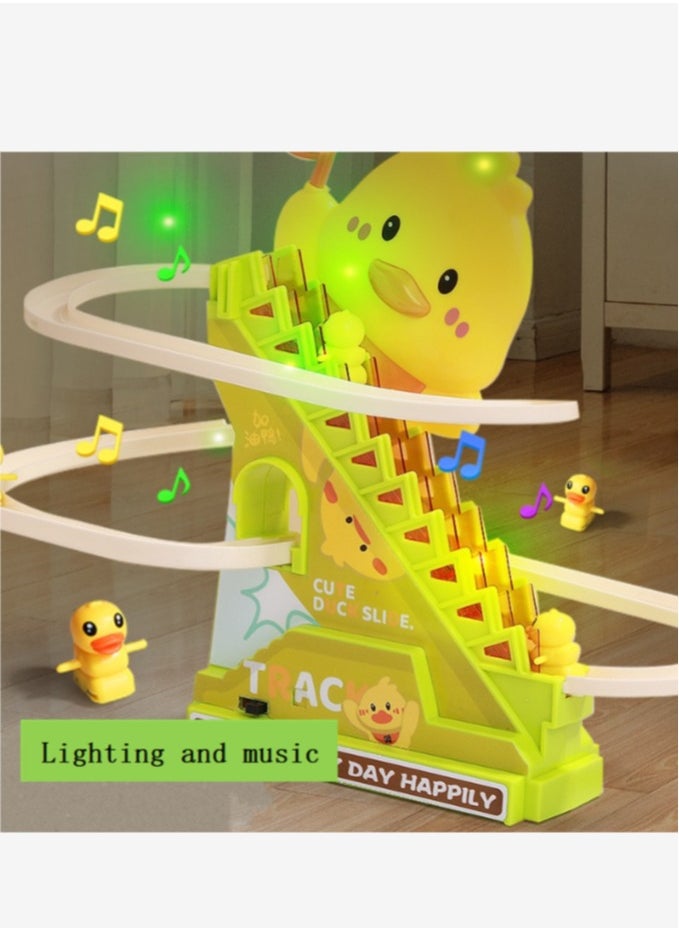 Duck automatic stair climbing toy with music and lights, children's educational toy, toys for kids