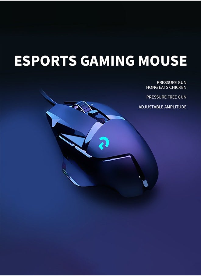 performance wired gaming mouse with  colors RGB  PC/Mac black