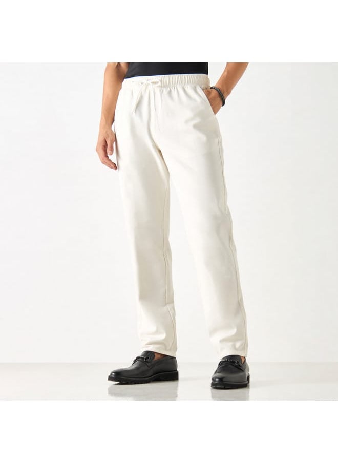 Iconic Solid Joggers with Drawstring Closure and Pockets