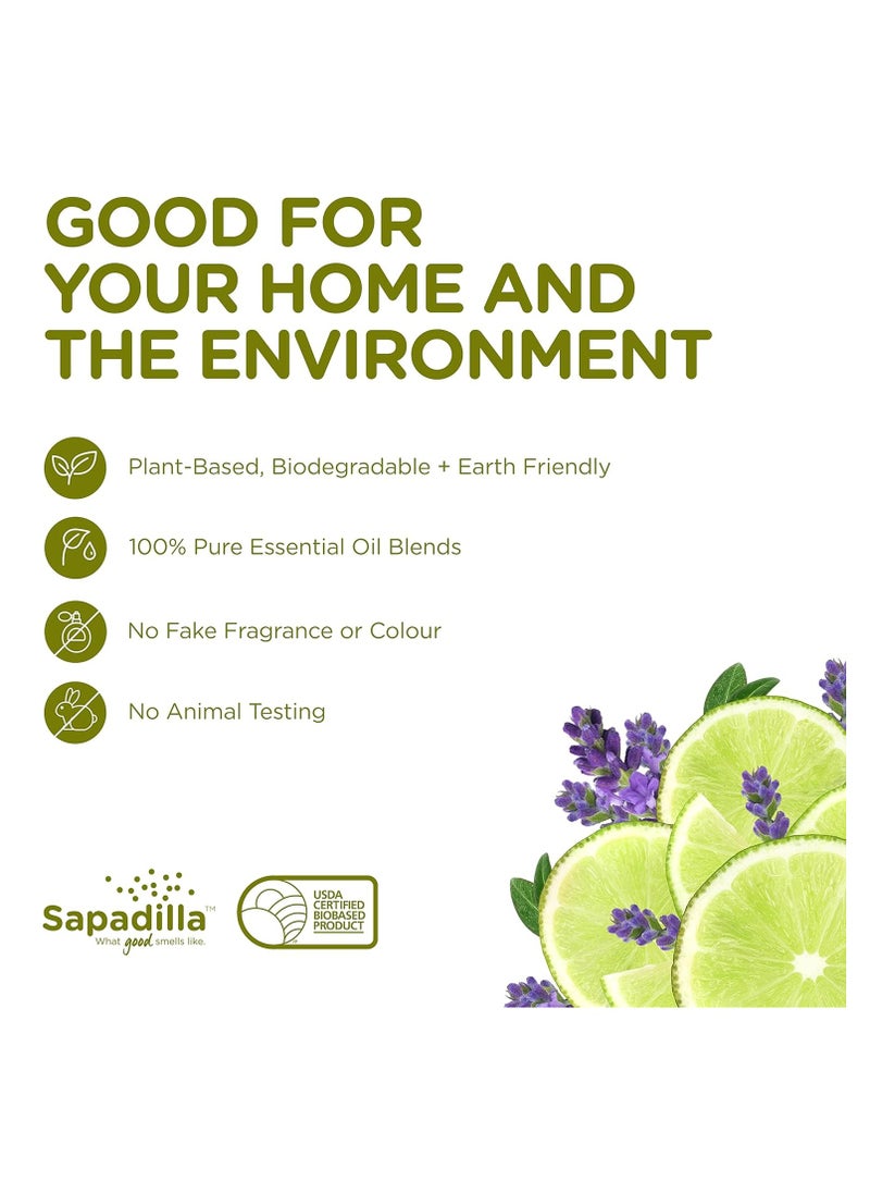 Sapadilla Liquid Hand Soap - Sweet Lavender + Lime - Made with 100% Pure Essential Oil Blends, Cleansing & Moisturizing, Aromatic & Fragrant Hand Soap, Plant Based, Biodegradable, 12 Ounce (Pack of 1)