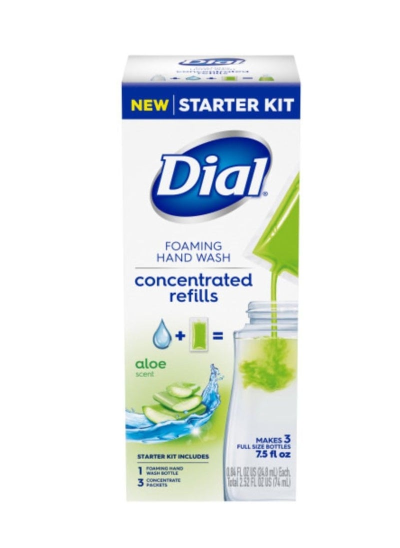 Dial Foaming Hand Wash Concentrated Refill Starter Kit, Aloe-scented, 3 pack, 2.52 fl oz