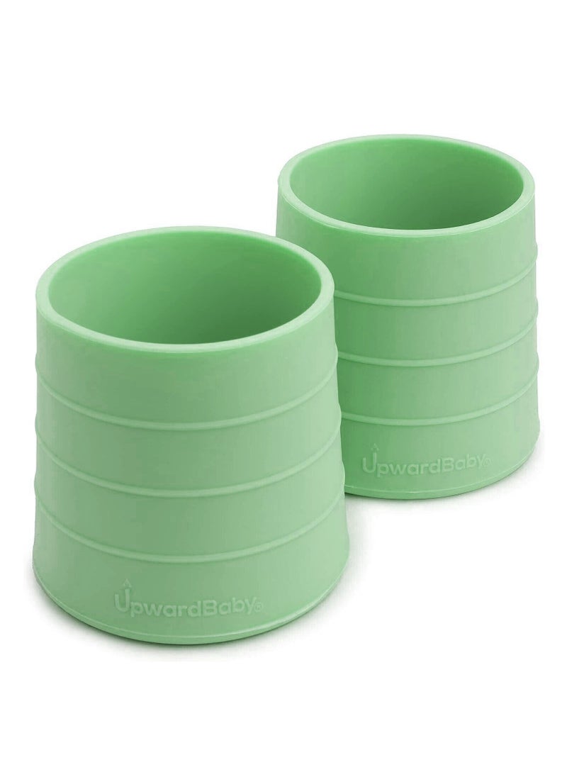 Silicone Baby Cups 2 Pcs for Toddler Training Cups  Premium Spill Resistant 6 Months And More