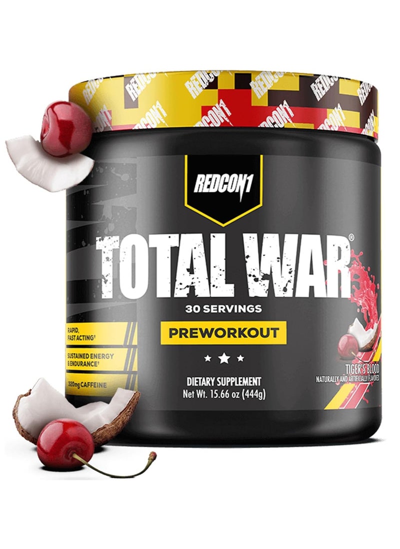 Redcon1, Total War, Pre Workout, 444g, Tiger's Blood, 30 Servings