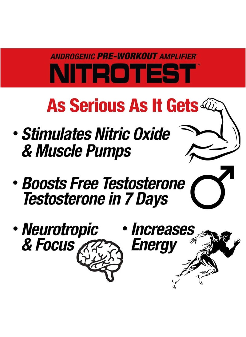 Musclemeds, Nitrotest, Pre Workout, 468g, Watermelon, 30 Servings
