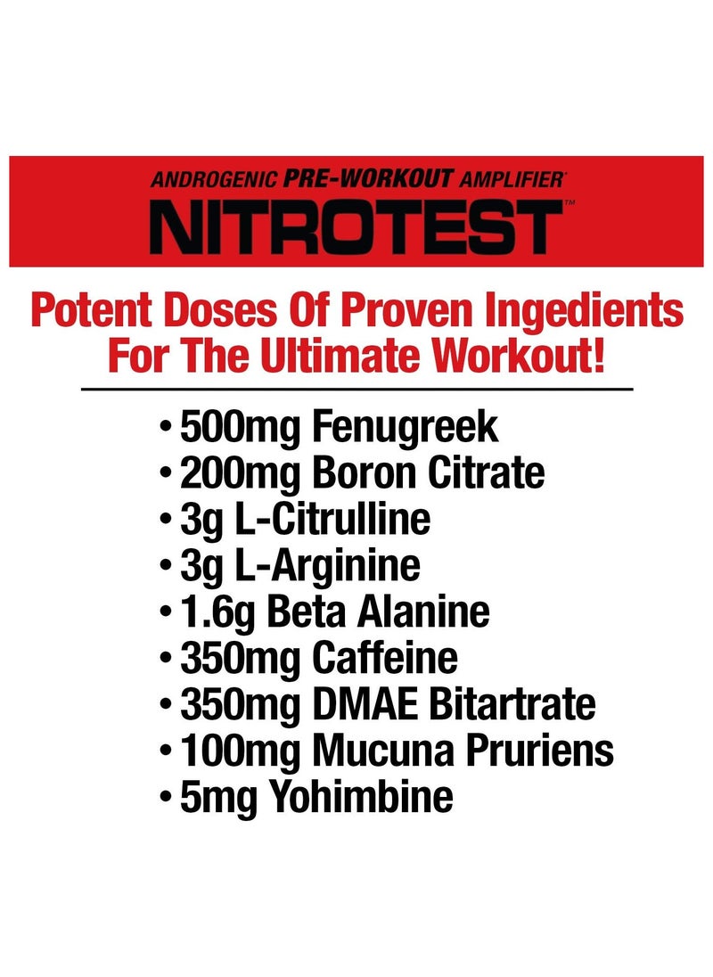 Musclemeds, Nitrotest, Pre Workout, 468g, Watermelon, 30 Servings