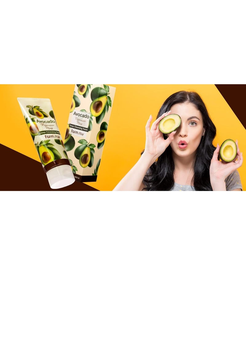 Farmstay Avocado Premium Pore Deep Cleansing Foam, 180 ml / 6.09 fl. Oz
