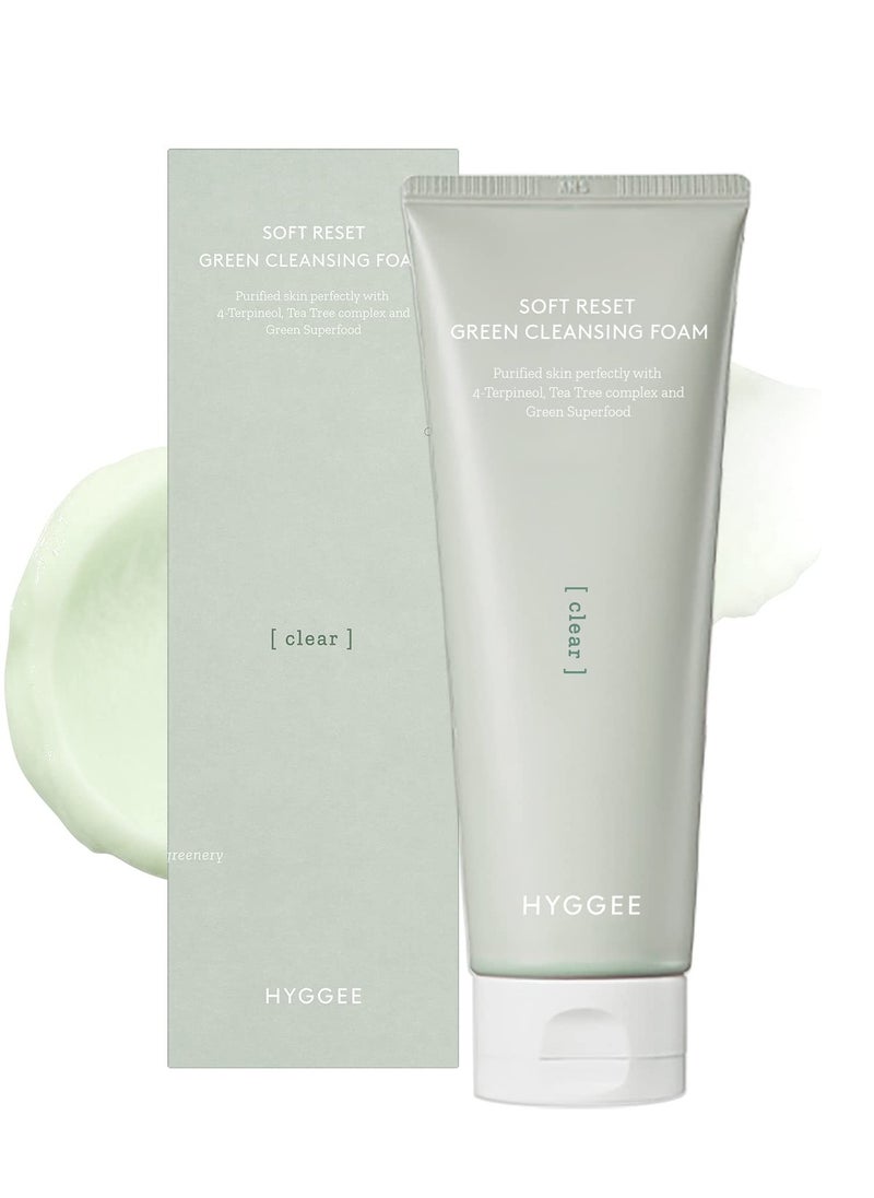 Soft Reset Green Cleansing Foam - Gentle Face Wash with Tea Tree Extract - Ultra Micro Bubbles Mild Facial Cleanser for Sensitive Skin- Soothes & Moisturizes Irritated Skin, 5.07oz.