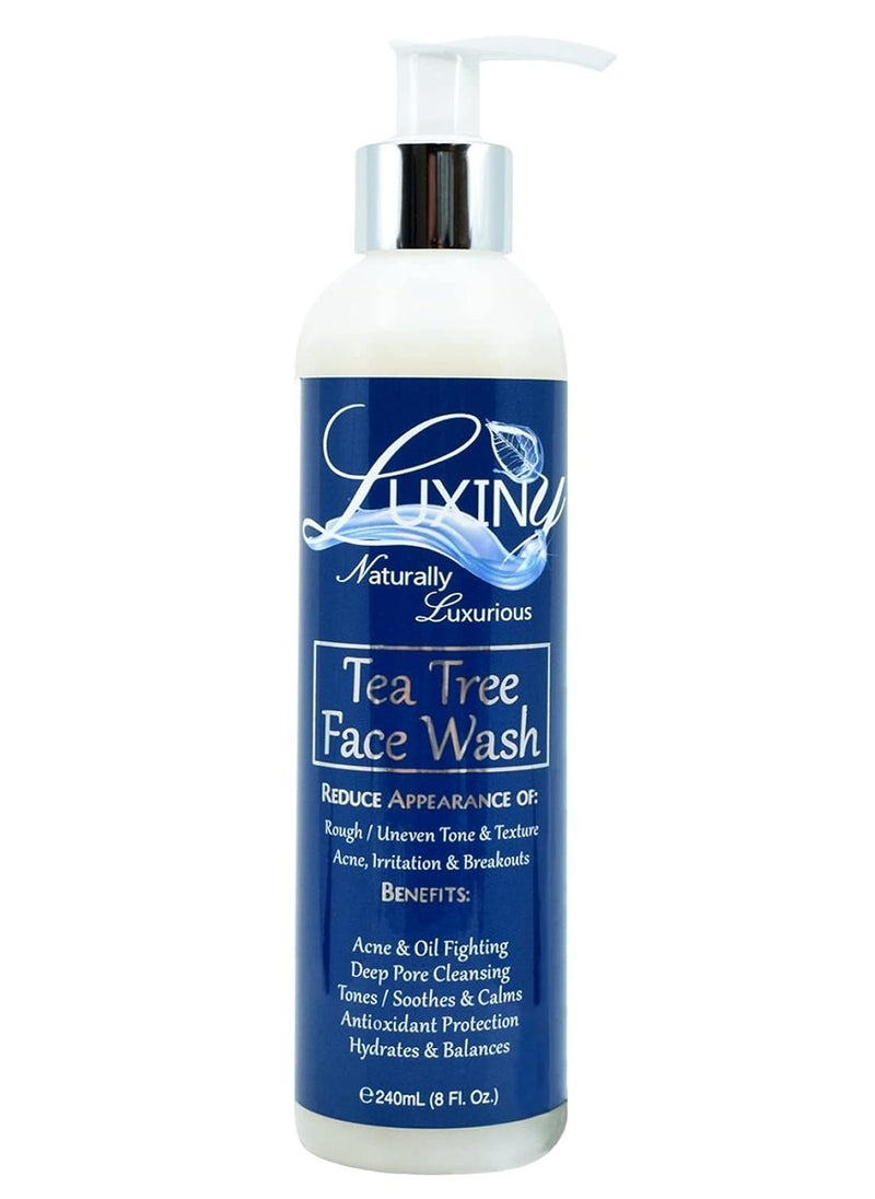 Tea Tree Face Wash an All Natural Salicylic Acid Cleanser 8oz, a BHA Exfoliant & Aloe Calming Facial Cleanser, Use as a Facial Wash or Acne Body Wash - Works for All Skin Types