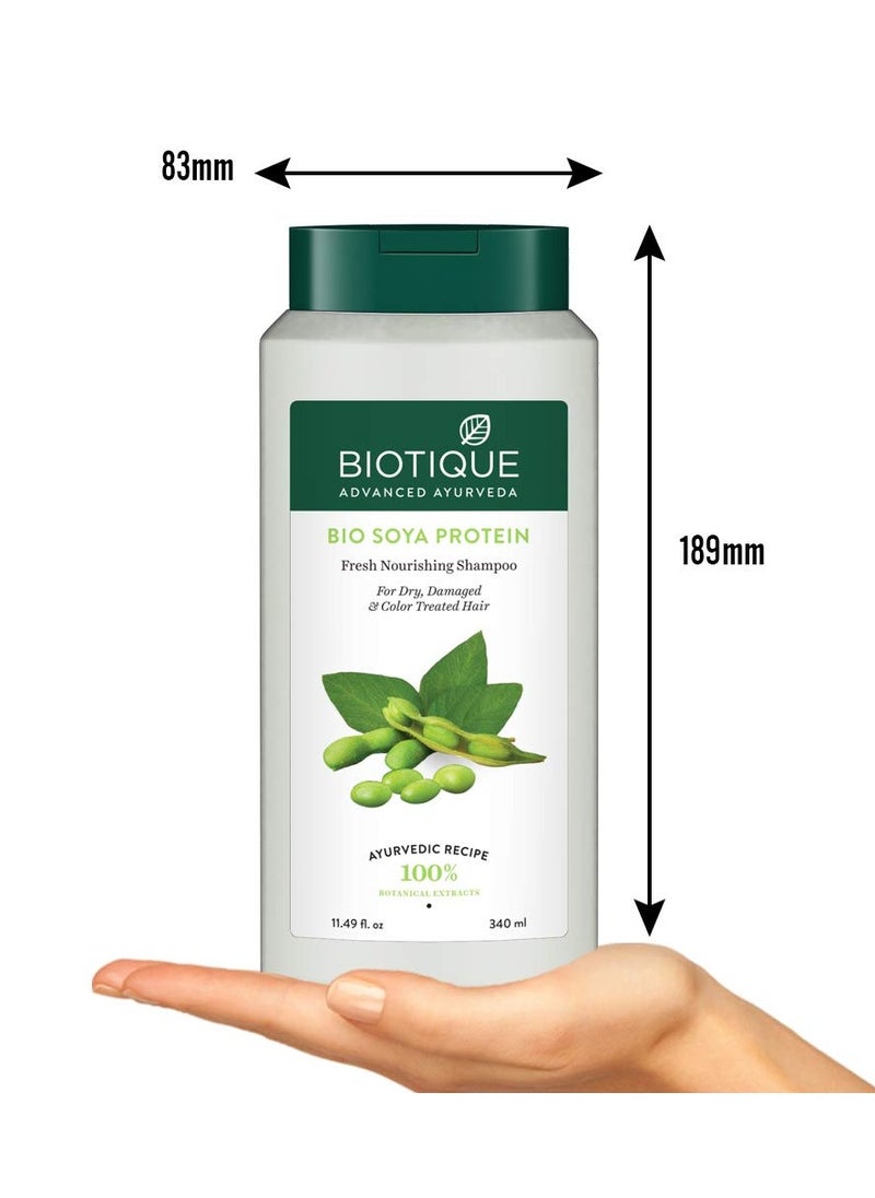 Soya Protein Shampoo Repairs Dry Damaged Hair pH Balance Shiny Hair Prevents Color Fading 340ml