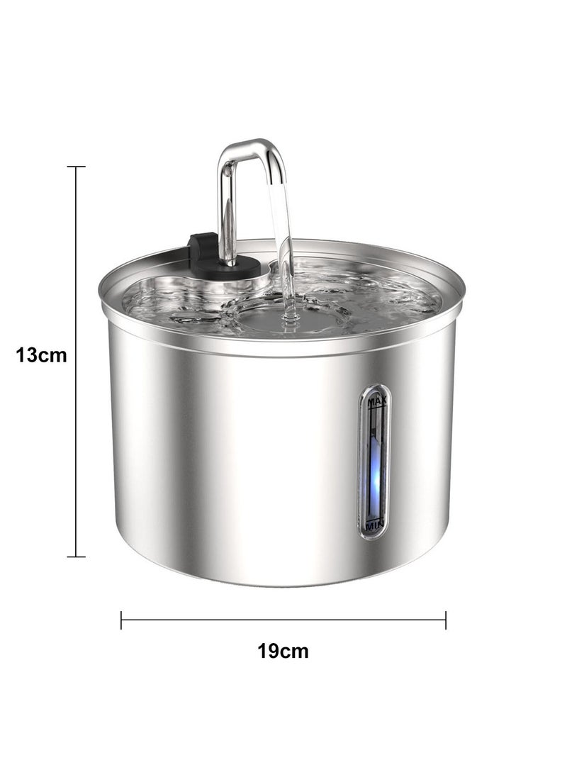Stainless Steel Cat Fountain Cat Water Fountain Stainless Steel Pet Water Fountain Dog Water Dispenser for Cats
