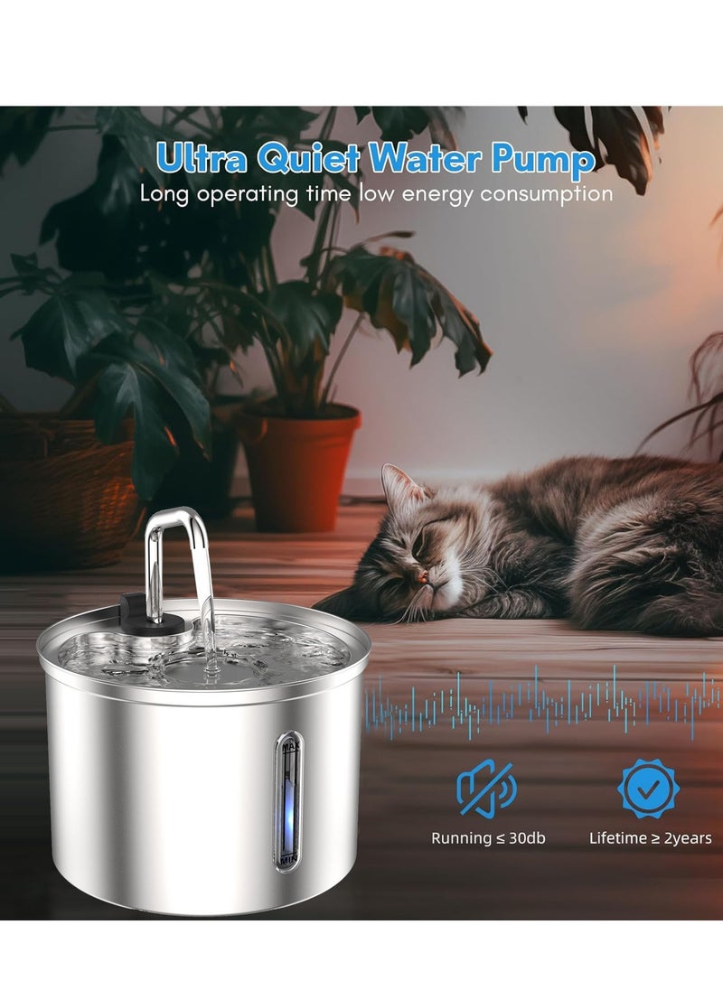 Stainless Steel Cat Fountain Cat Water Fountain Stainless Steel Pet Water Fountain Dog Water Dispenser for Cats