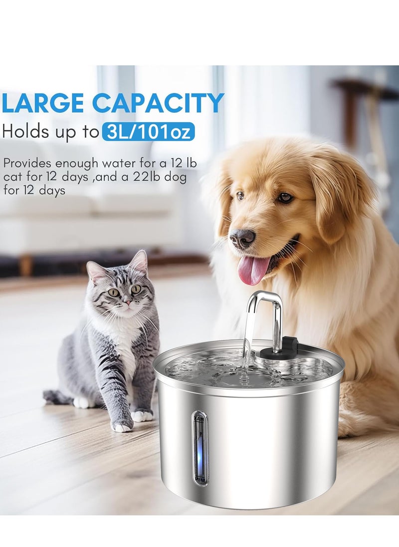 Stainless Steel Cat Fountain Cat Water Fountain Stainless Steel Pet Water Fountain Dog Water Dispenser for Cats