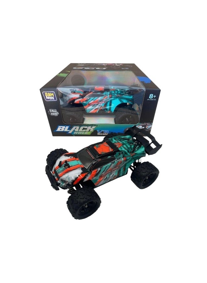 Sam Toys Black Hole Hurrican Remote Control Car (1:18, Orange/Green)