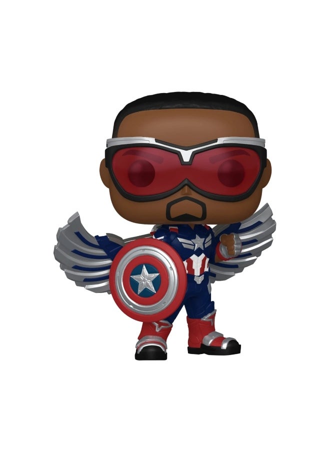 Funko POP! Marvel Captain America: Brave New World Sam Wilson Captain America Vinyl Bobblehead (9.9 cm)