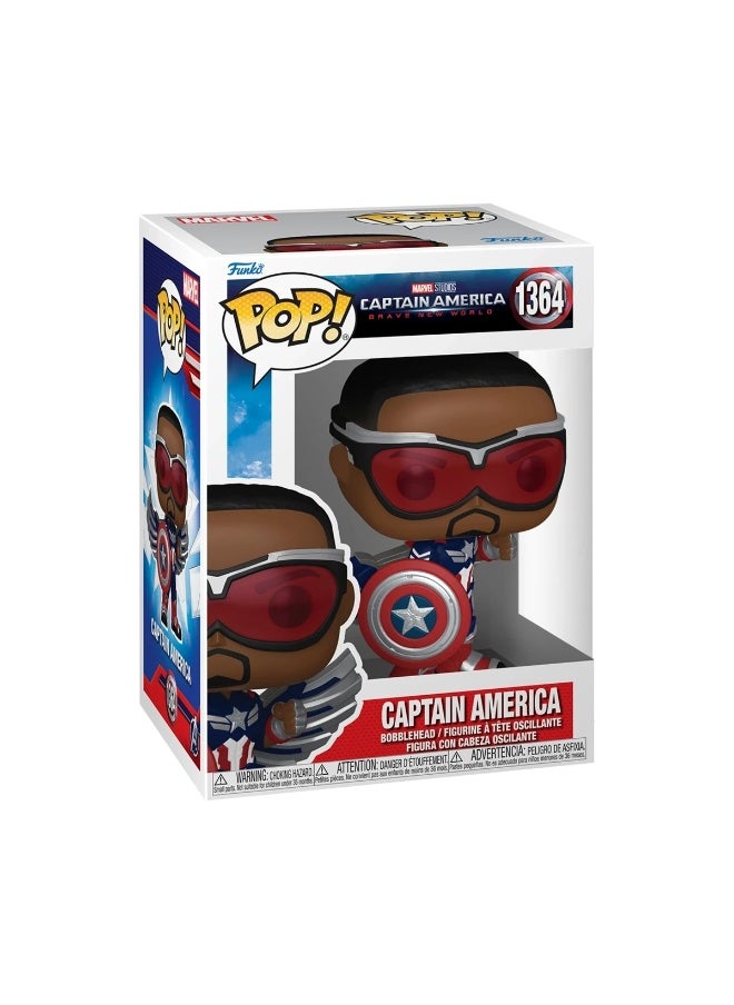 Funko POP! Marvel Captain America: Brave New World Sam Wilson Captain America Vinyl Bobblehead (9.9 cm)