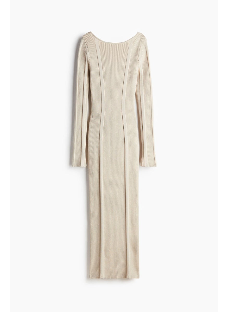 Low-Back Rib-Knit Bodycon Dress