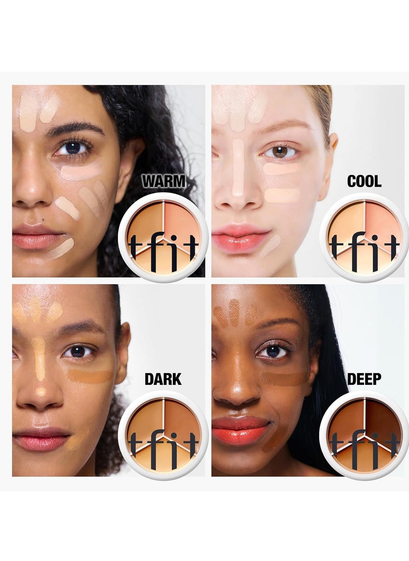 TFIT Cover Up Pro Concealer Palette - 3-in-1 ( 02 Warm | 0.52 Oz)