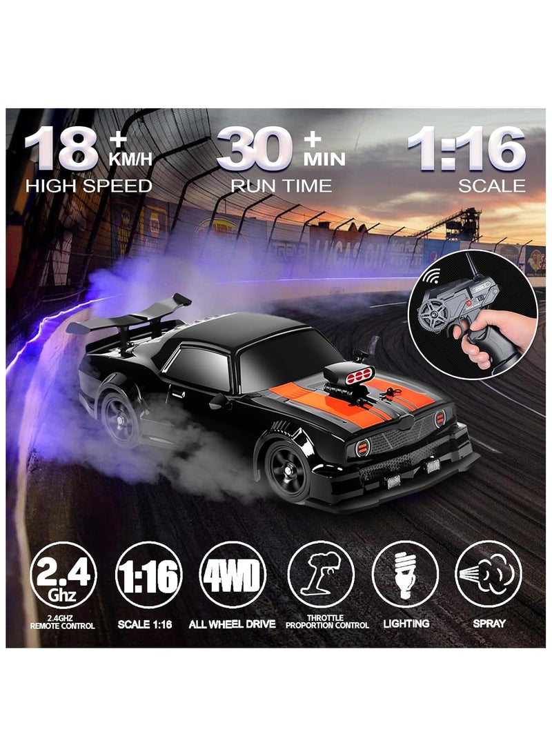 RC Drift Car 1:16 Scale 4WD 18KM/H High Speed Model Vehicle