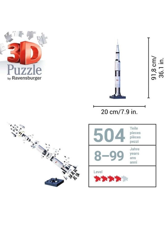 Ravensburger NASA Apollo Saturn V Rocket 3D Jigsaw Puzzle (440 Pieces)