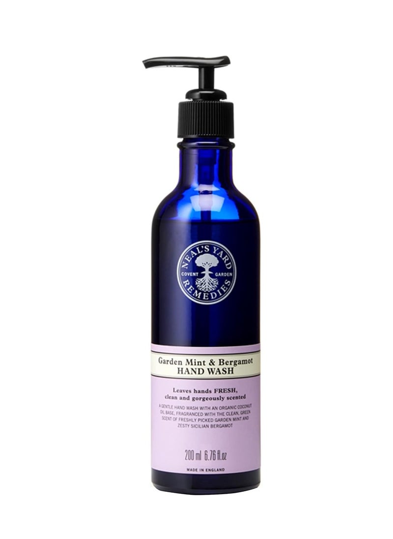 Neal's Yard Remedies Garden Mint & Bergamot Hand Wash | Refreshing Hand Soap | Certified Organic Hand Soap | 6.76 fl. oz.
