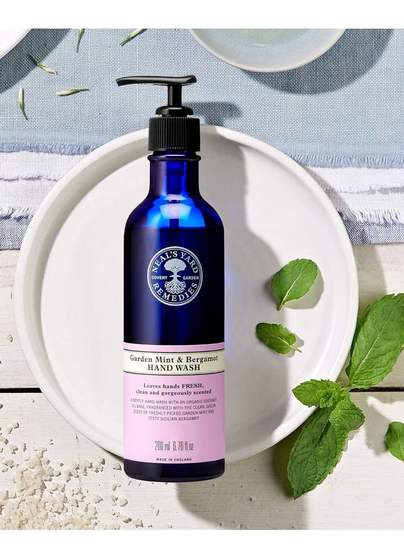 Neal's Yard Remedies Garden Mint & Bergamot Hand Wash | Refreshing Hand Soap | Certified Organic Hand Soap | 6.76 fl. oz.