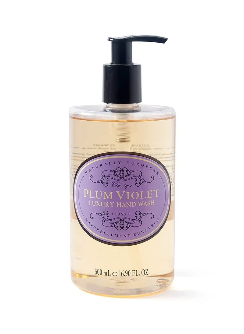SOMERSET TOILETRY Naturally European Plum Violet Luxury Hand Wash, Cleanse & Moisturise - 500ml | Natural Soap Ideal for Sensitive Skin | Hand Soap, Liquid Hand Soap, Liquid Soap, 16.9 Fl Oz