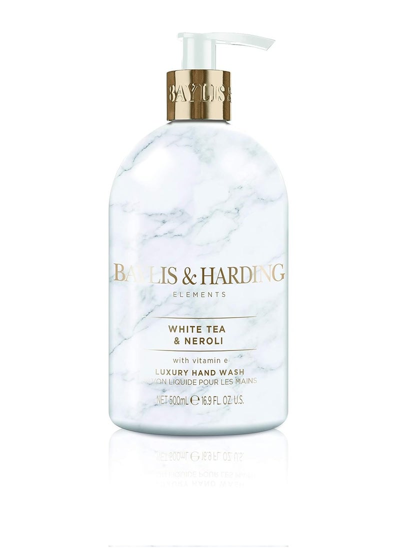 Baylis & Harding Liquid Hand Soap Wash with Dispenser, Elements, White Tea & Neroli, 16.9oz/500ml (3-Pack)