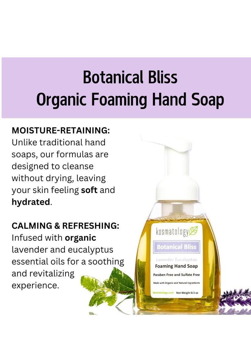 kosmatology® Botanical Bliss (Lavender-Eucalyptus) Organic Foaming Hand Soap | Moisturizing Hand Wash | Clean Ingredients, Infused with Essential Oils | 8.5 fl oz